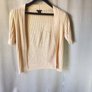 Calvin Klein Jeans Short Sleeve Open Cardigan Sweater Light Yellow Size Large